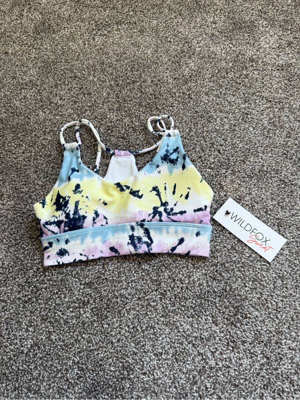 NWT Wildfox Sweat Tie-Dye Strappy Sports Bra